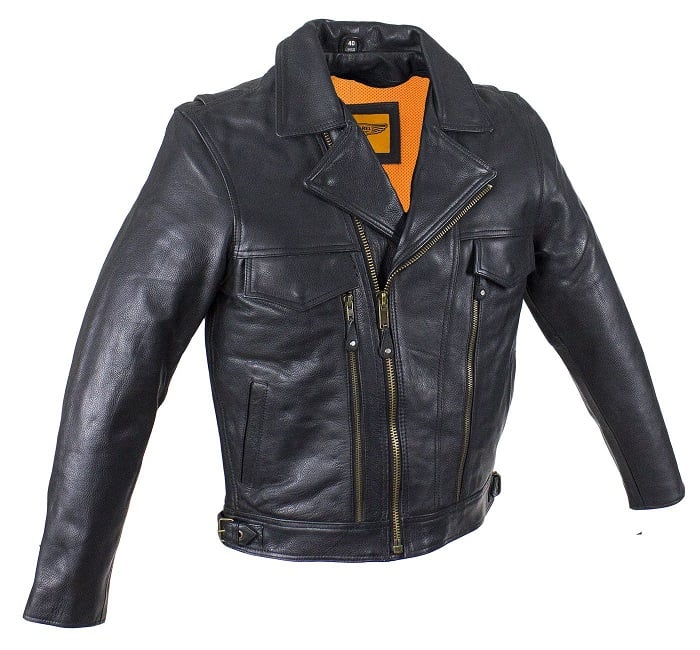 Big Mens Premium Vented Leather Motorcycle Jacket