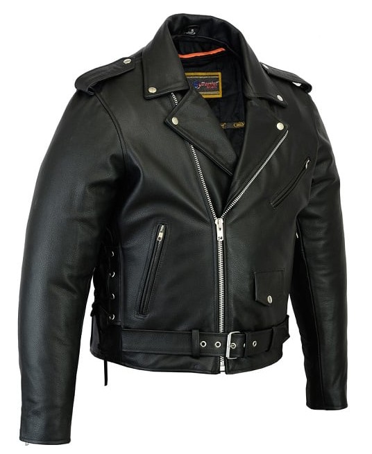 Big Mens Side Lace Leather Motorcycle Jackets