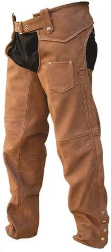Brown Leather Motorcycle Chaps