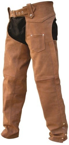 Brown Motorcycle Leather Chaps