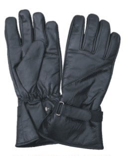 Lined Leather Gloves Velcro Strap