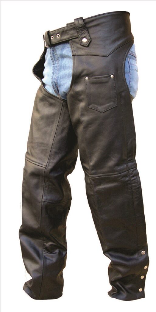 Mens Lined Leather Motorcycle Chaps