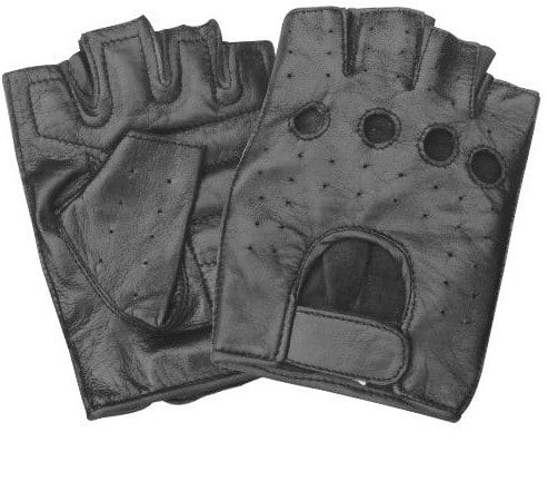Vented Fingerless Leather Gloves
