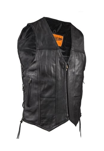 biker leather motorcycle vest