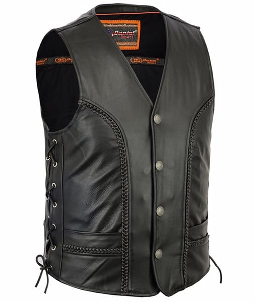 biker leather vest mens