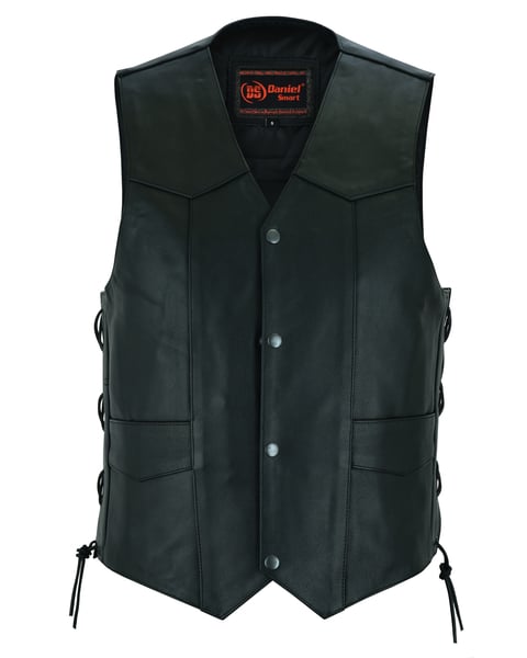 leather vest with side laces