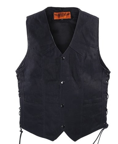mens black motorcycle textile vest